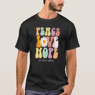 Peace Love Hope Latex Allergy Awareness T-Shirt