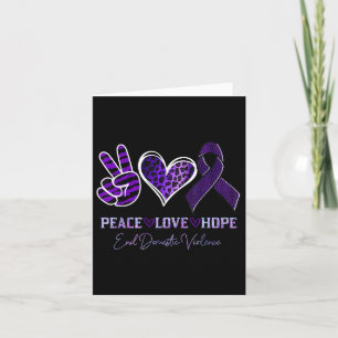 Peace Love Hope Leopard End Domestic Violence Awar Card