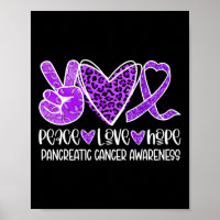 Peace Love Hope Leopard Purple Pancreatic Cancer A