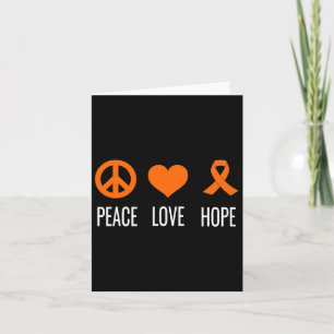 Peace Love Hope Leukaemia Awareness Card