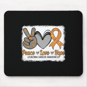 Peace Love Hope Leukemia Awareness Month Warrior W Mouse Pad