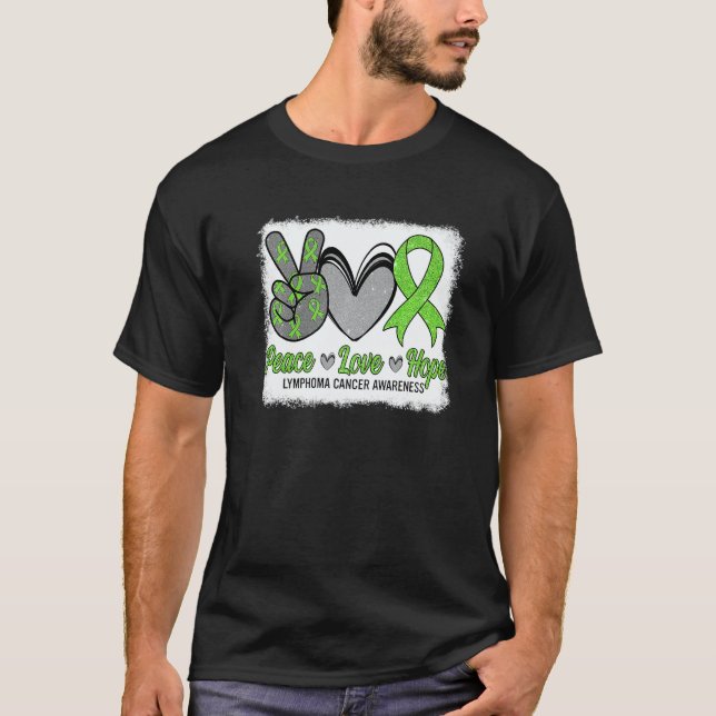 Peace Love Hope Lymphoma Awareness Month Warrior W T-Shirt (Front)