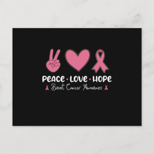 Peace Love Hope Matching Breast Cancer Awareness Postcard