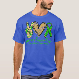 Peace Love Hope Mental Health Awareness Green Ribb T-Shirt