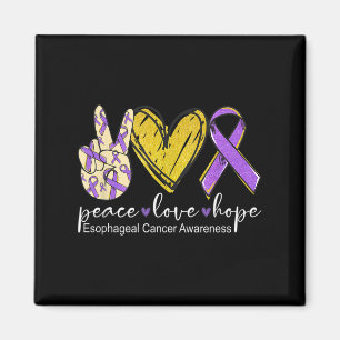 Peace Love Hope Oesophageal Cancer Awareness Wear Magnet