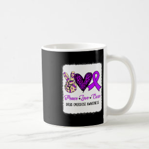 Peace Love Hope Purple Ribbon Drug Overdose Awaren Coffee Mug