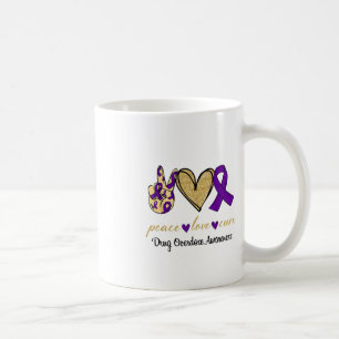 Peace Love Hope Purple Ribbon Drug Overdose Awaren Coffee Mug