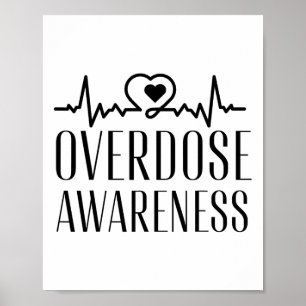 Peace Love Hope Purple Ribbon Drug Overdose Awaren Poster
