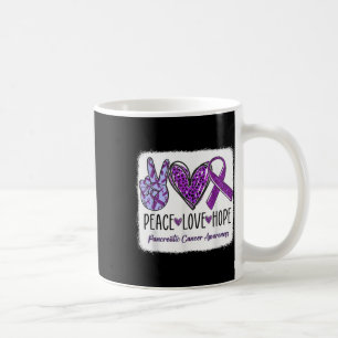 Peace Love Hope Ribbon Purple Pancreatic Cancer Aw Coffee Mug