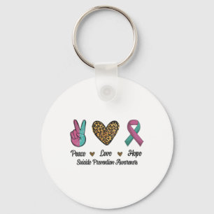Peace Love Hope Suicide Prevention Awareness Fight Key Ring