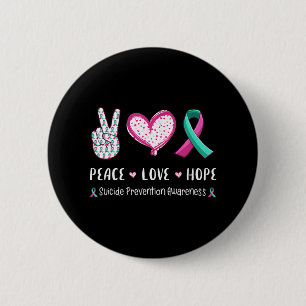 Peace Love hope suicide prevention awareness men 6 Cm Round Badge