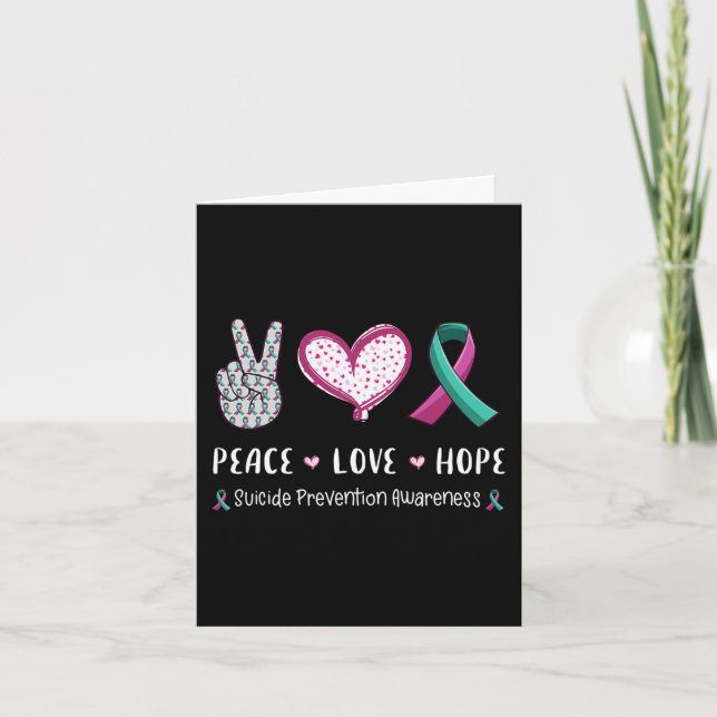 Peace Love hope suicide prevention awareness men w Card (Front)
