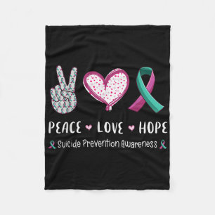 Peace Love Hope Suicide Prevention Awareness Men W Fleece Blanket