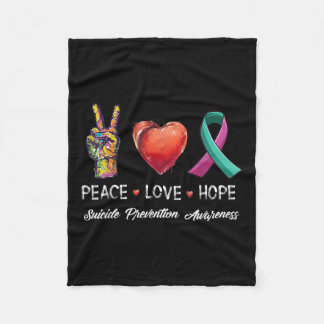 Peace Love Hope Suicide Prevention Awareness Men W Fleece Blanket
