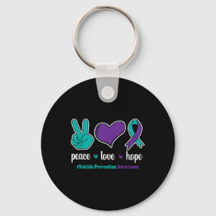 Peace Love Hope - Suicide Prevention Awareness Rib Key Ring