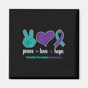 Peace Love Hope - Suicide Prevention Awareness Rib Magnet