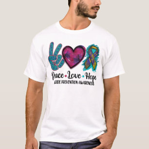 Peace Love Hope Suicide Prevention Awareness T-Shirt