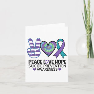 Peace Love Hope Suicide Prevention Tie Dye Awarene Card