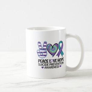 Peace Love Hope Suicide Prevention Tie Dye Awarene Coffee Mug