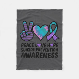 Peace Love Hope Suicide Prevention Tie Dye Awarene Fleece Blanket