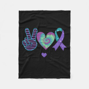 Peace Love Hope Suicide Prevention Tie Dye Awarene Fleece Blanket