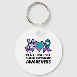 Peace Love Hope Suicide Prevention Tie Dye Awarene Key Ring