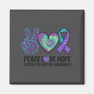 Peace Love Hope Suicide Prevention Tie Dye Awarene Magnet