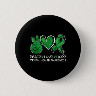 Peace Love Hope Support Mental Health Awareness 6 Cm Round Badge