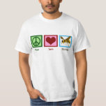 Peace Love Hornets T-Shirt<br><div class="desc">A peace sign,  a heart and a hornet.</div>