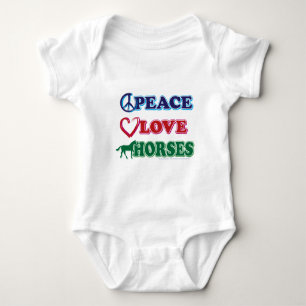 Peace-Love-Horses Baby Bodysuit