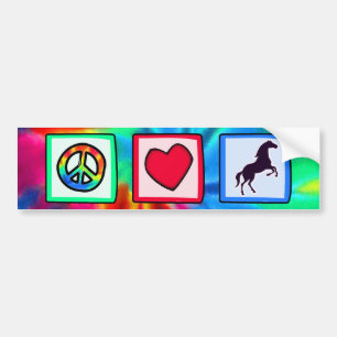 Peace, Love, Horses Bumper Sticker