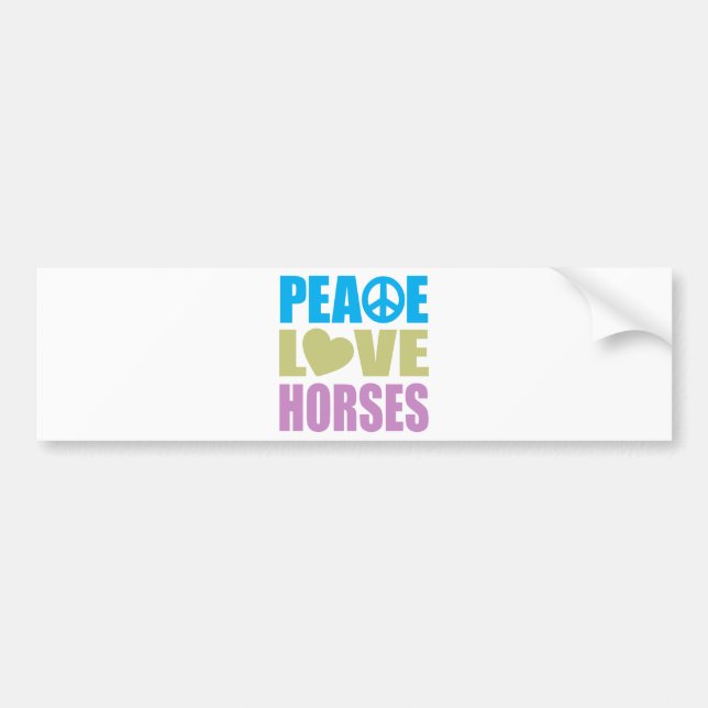Peace Love Horses Bumper Sticker (Front)