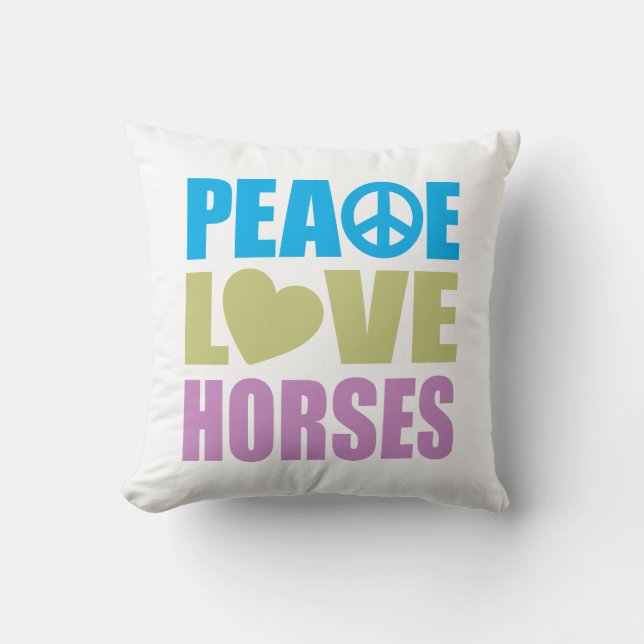 Peace Love Horses Cushion (Front)