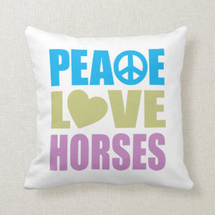 Peace Love Horses Cushion