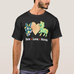 Peace Love Horses Funny For Horse Teen Girls T-Shirt