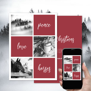 Peace love horses Horse lover Christmas Holiday