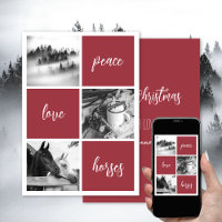 Peace love horses Horse lover Christmas Holiday