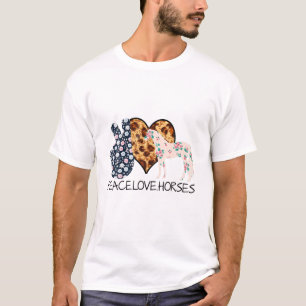 Peace Love Horses Horse Lover T-Shirt