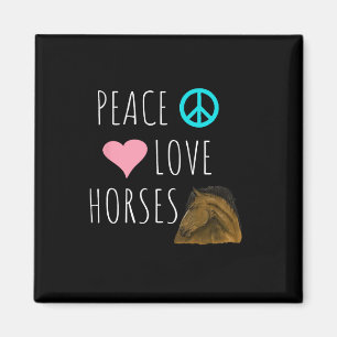 Peace Love Horses Horseback Riding Equestrian Magnet