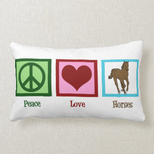 Peace Love Horses Lumbar Cushion