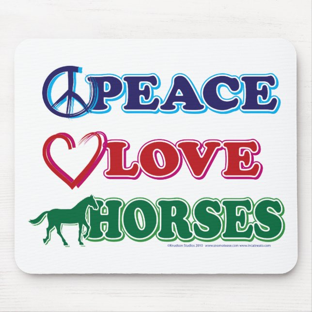 Peace-Love-Horses Mouse Pad (Front)