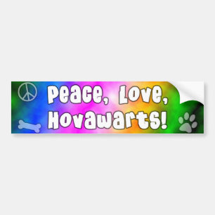 Peace Love Hovawarts Bumper Sticker