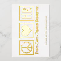 Peace Love HR Elegant Human Resources Custom Gold