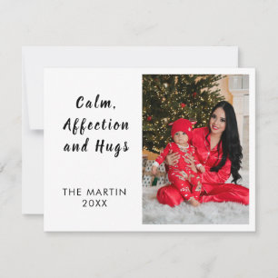 Peace Love & Hugs Dove Grey Holiday Greetings Card