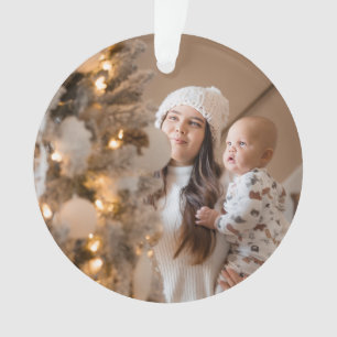 Peace Love & Hugs Minimal Christmas Photo Design Ornament