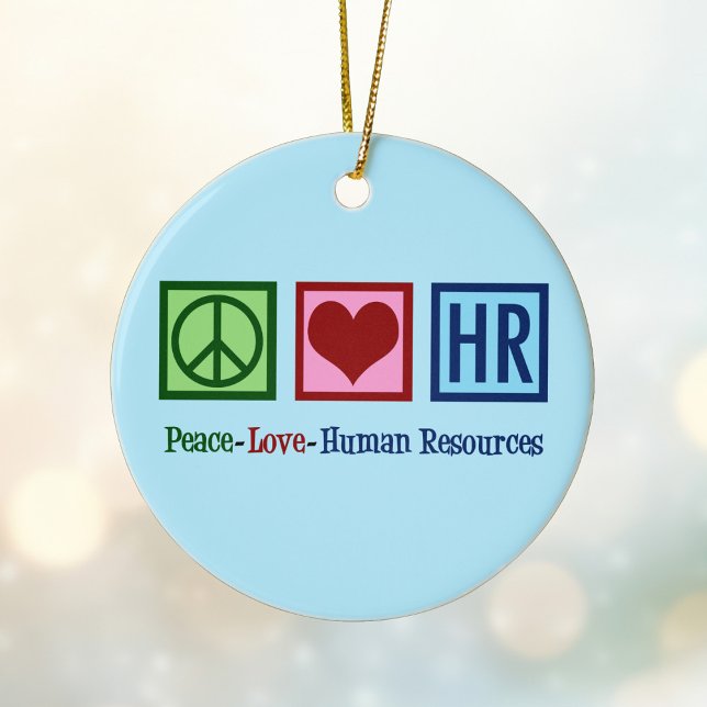 Peace Love Human Resources HR Ceramic Tree Decoration (Creator Uploaded)