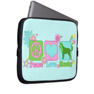 Peace Love Husky Laptop Sleeve