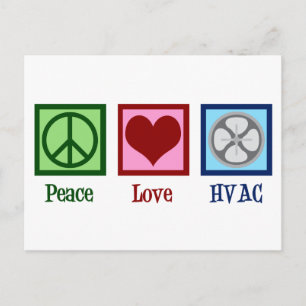 Peace Love HVAC Company Postcard