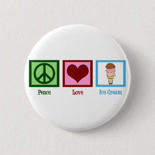 Peace Love Ice Cream 6 Cm Round Badge