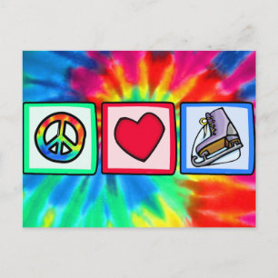 Peace, Love, Ice Skate Postcard